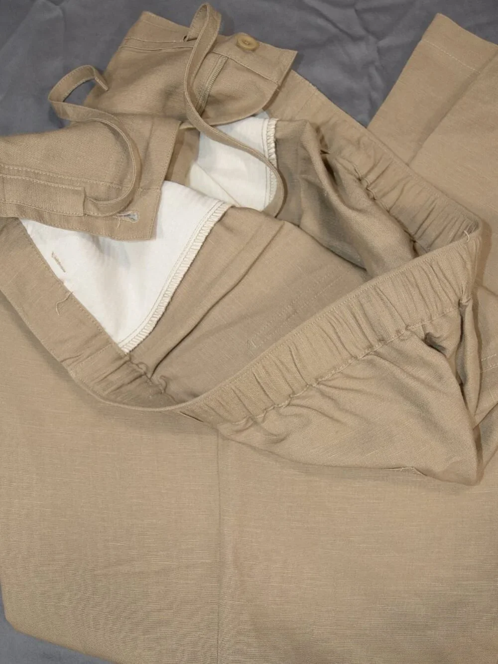Cubavera Casual Drawstring Pants -- Linen Blend -- Cocoa Size XL
